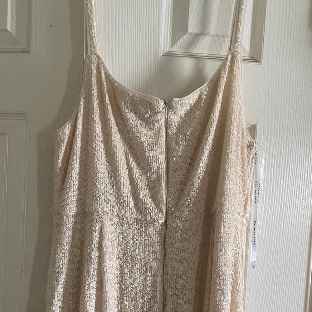 Donna Karan Champagne Sequin Strapless Dress - Picture 4 of 5